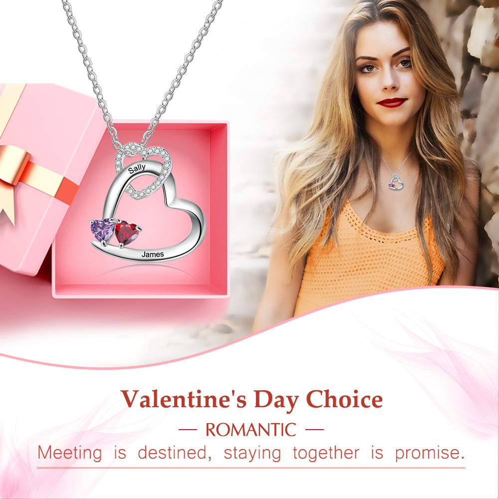 Rhodium Plated Heart Necklace - iYdr