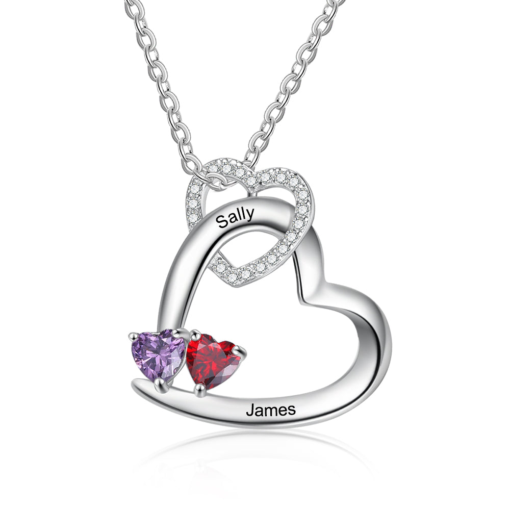 Rhodium Plated Heart Necklace - iYdr