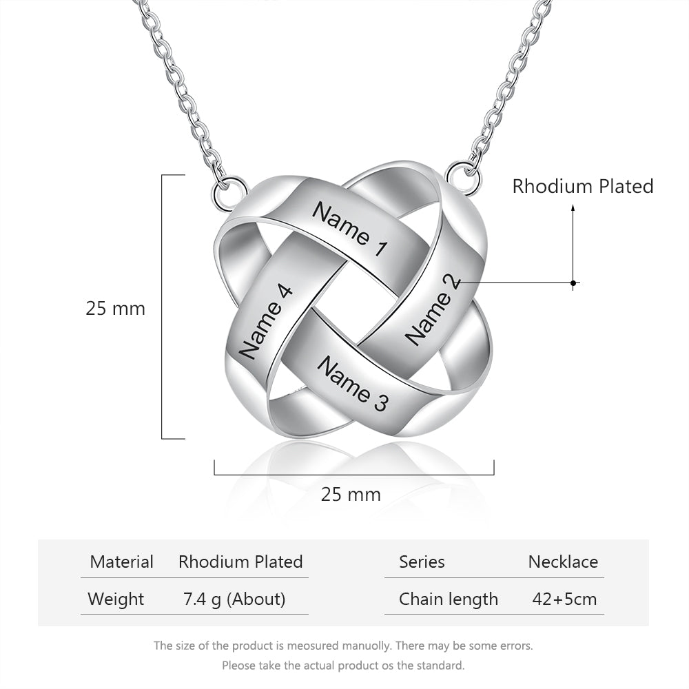 Personalized Rhodium Plated Necklace