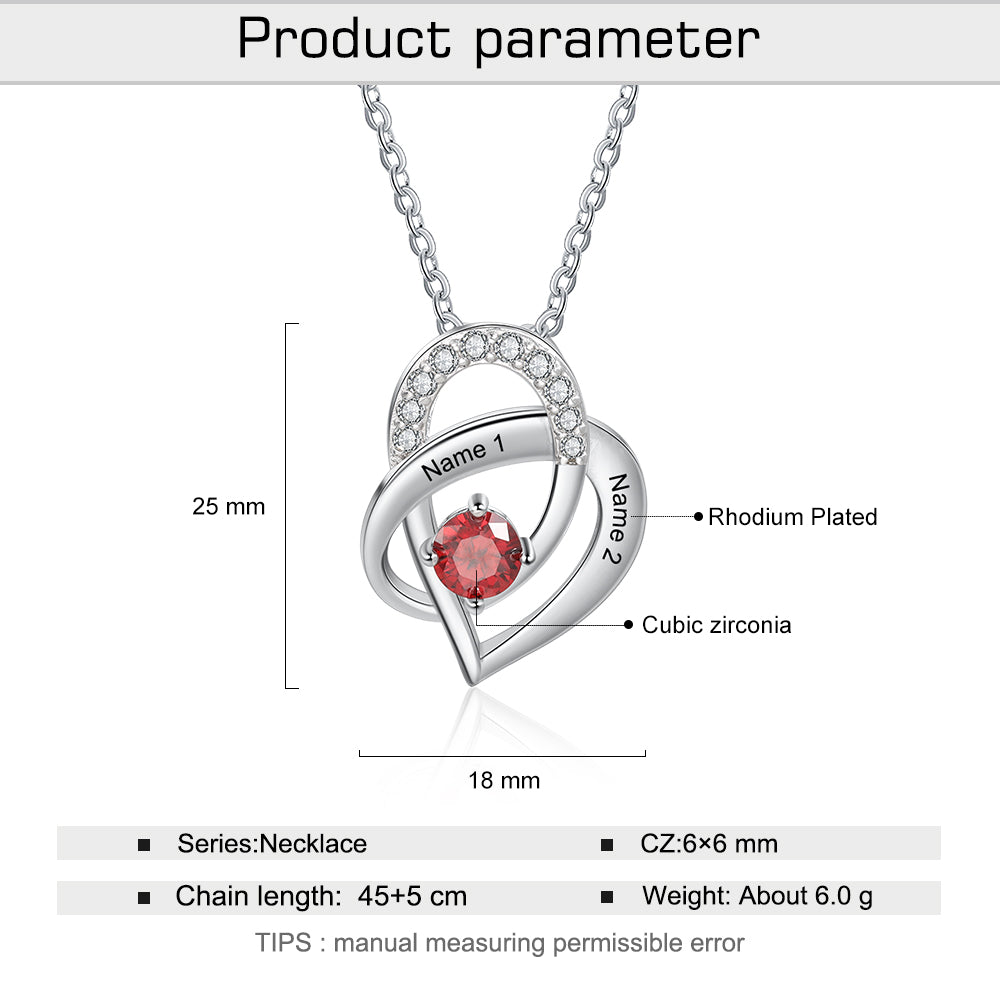 Rhodium Plated Heart Necklace - iYdr