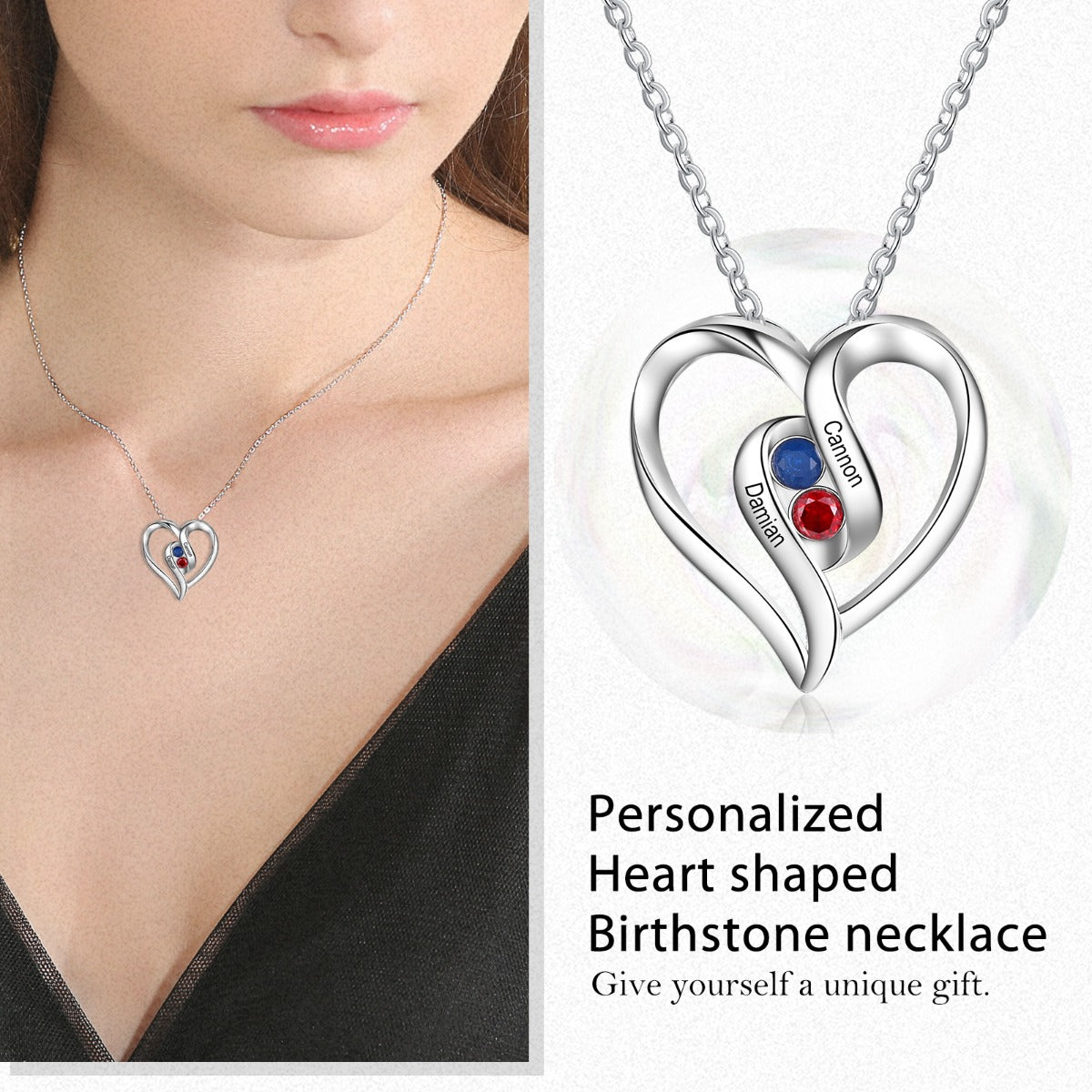 Rhodium Plated Heart Necklace - iYdr