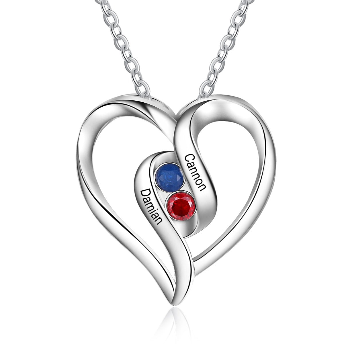 Rhodium Plated Heart Necklace - iYdr