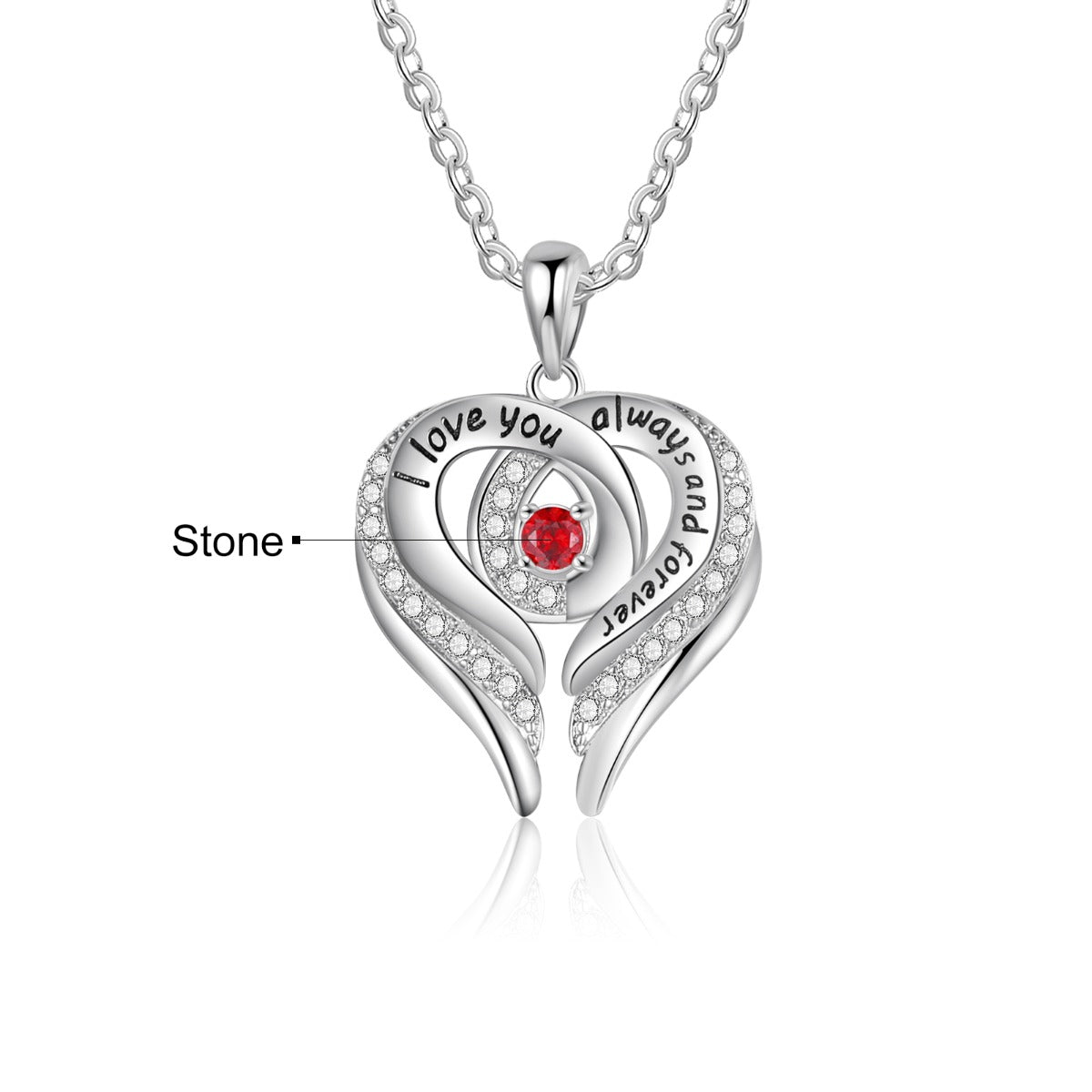 Rhodium Plated Heart Necklace - iYdr