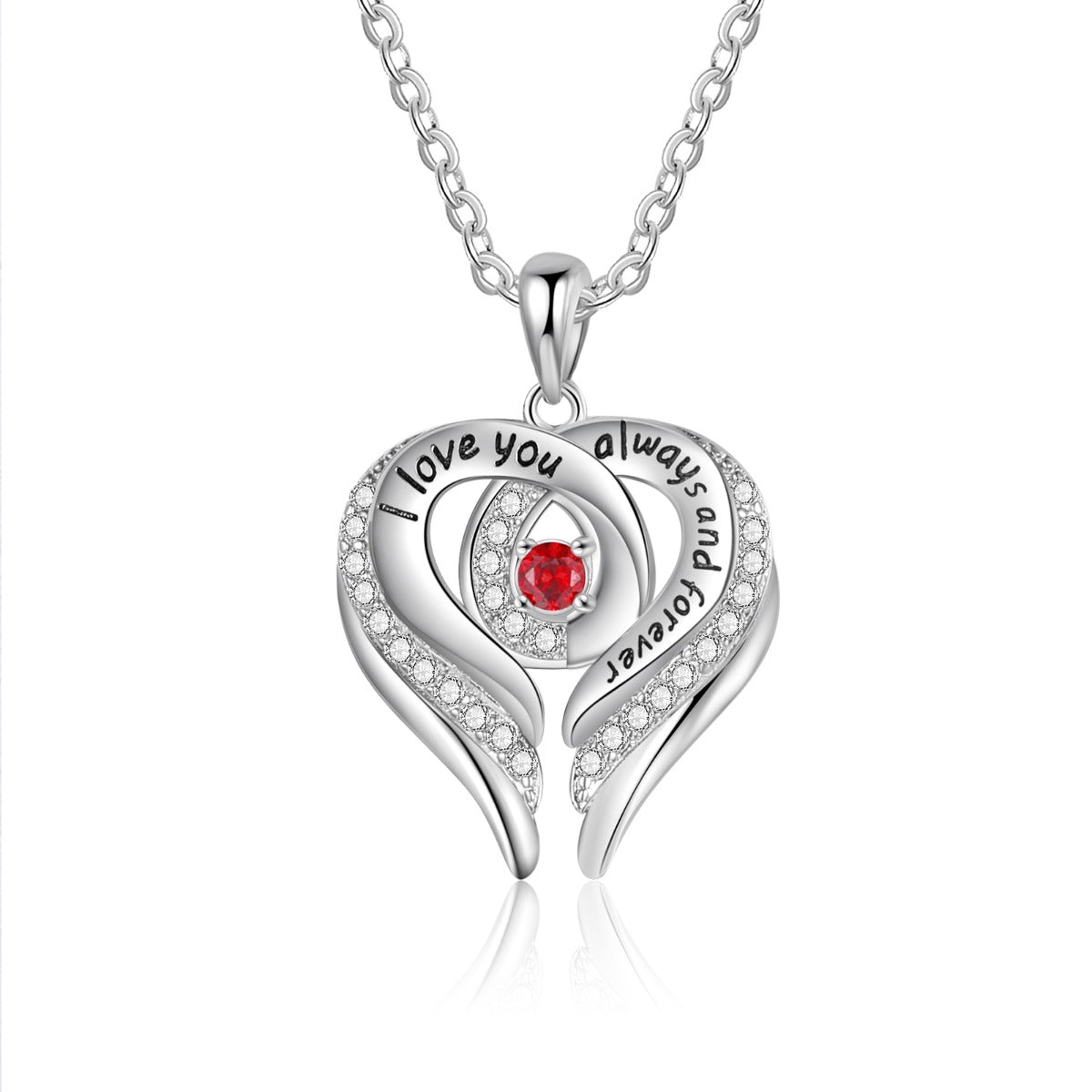 Rhodium Plated Heart Necklace - iYdr