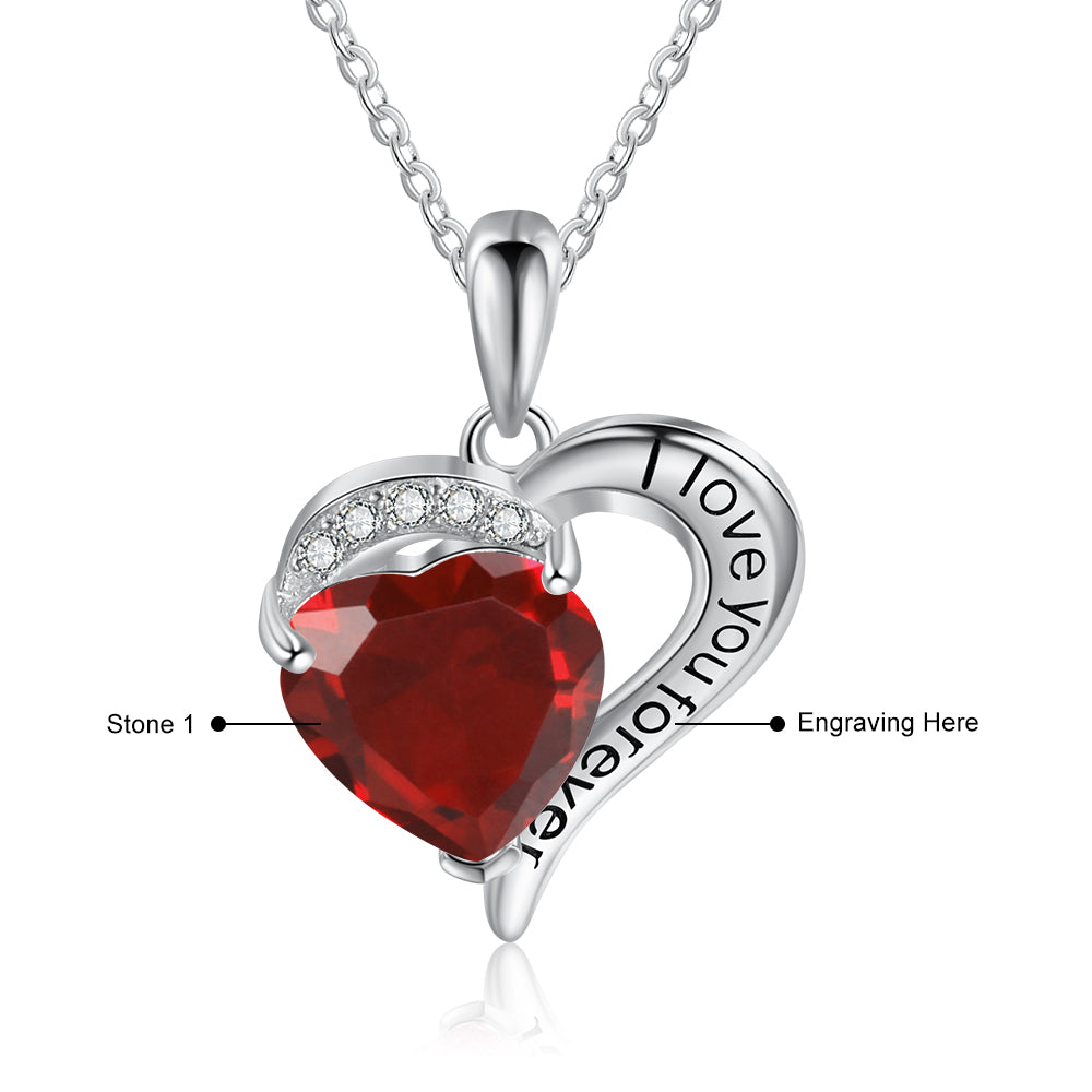 Rhodium Plated Heart Necklace - iYdr