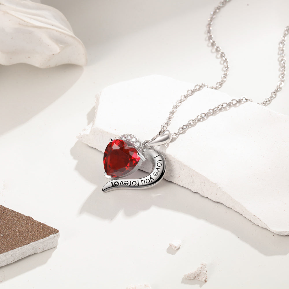 Rhodium Plated Heart Necklace - iYdr