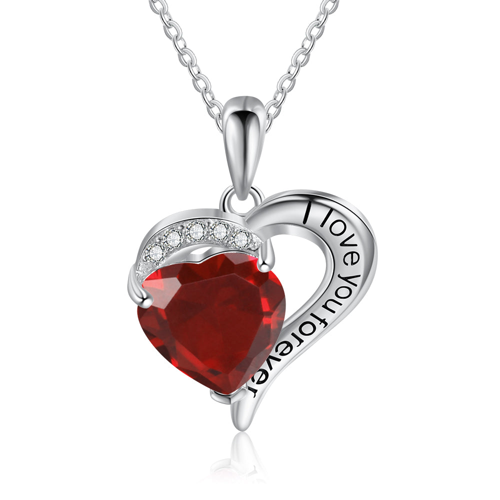 Rhodium Plated Heart Necklace - iYdr