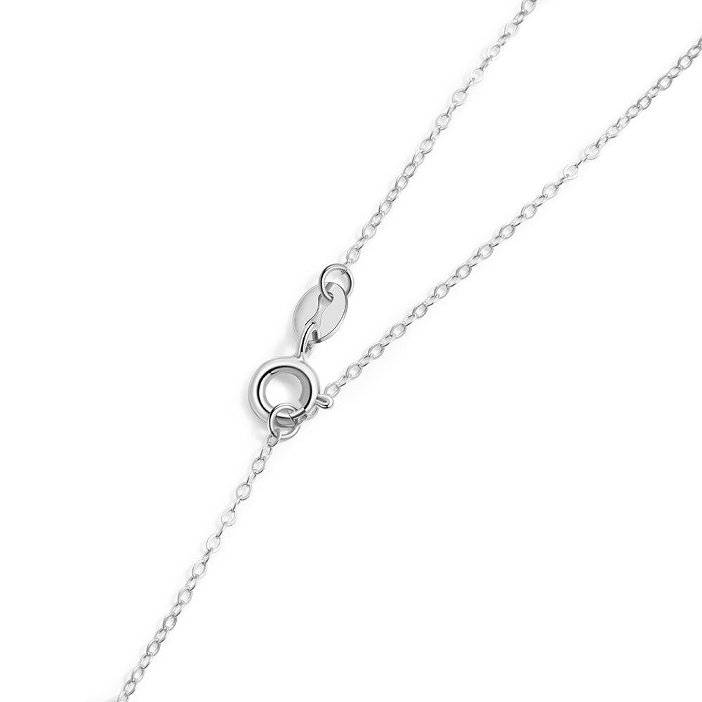 Rhodium Plated Birthstone Heart Necklace - iYdr