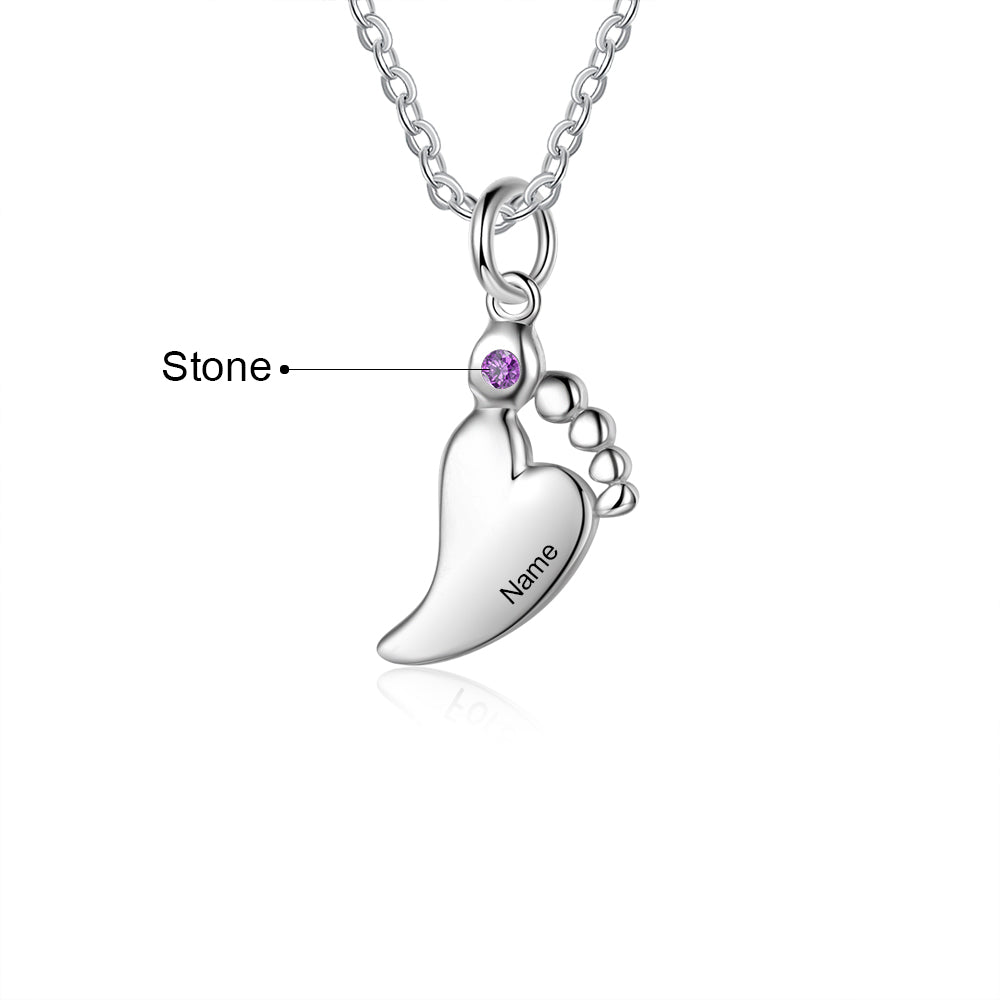 S925 Silver Baby Feet Necklace