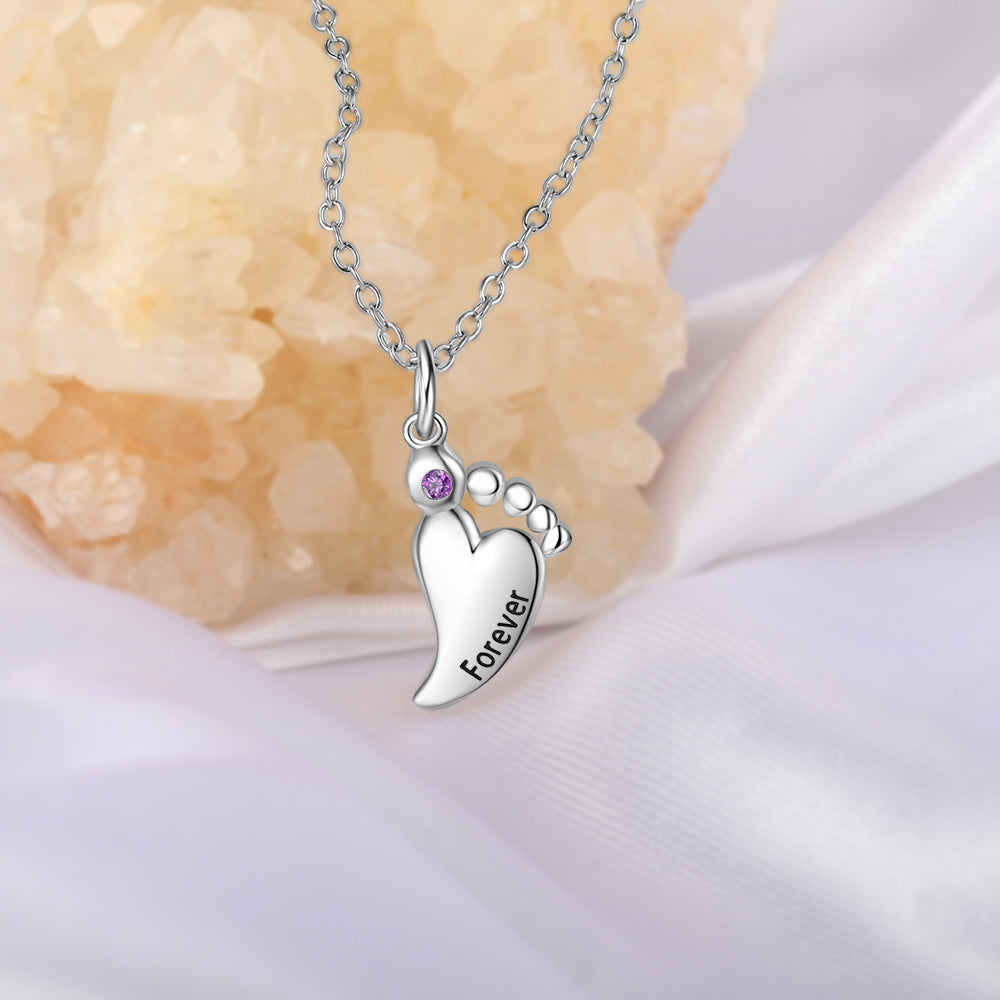 S925 Silver Baby Feet Necklace