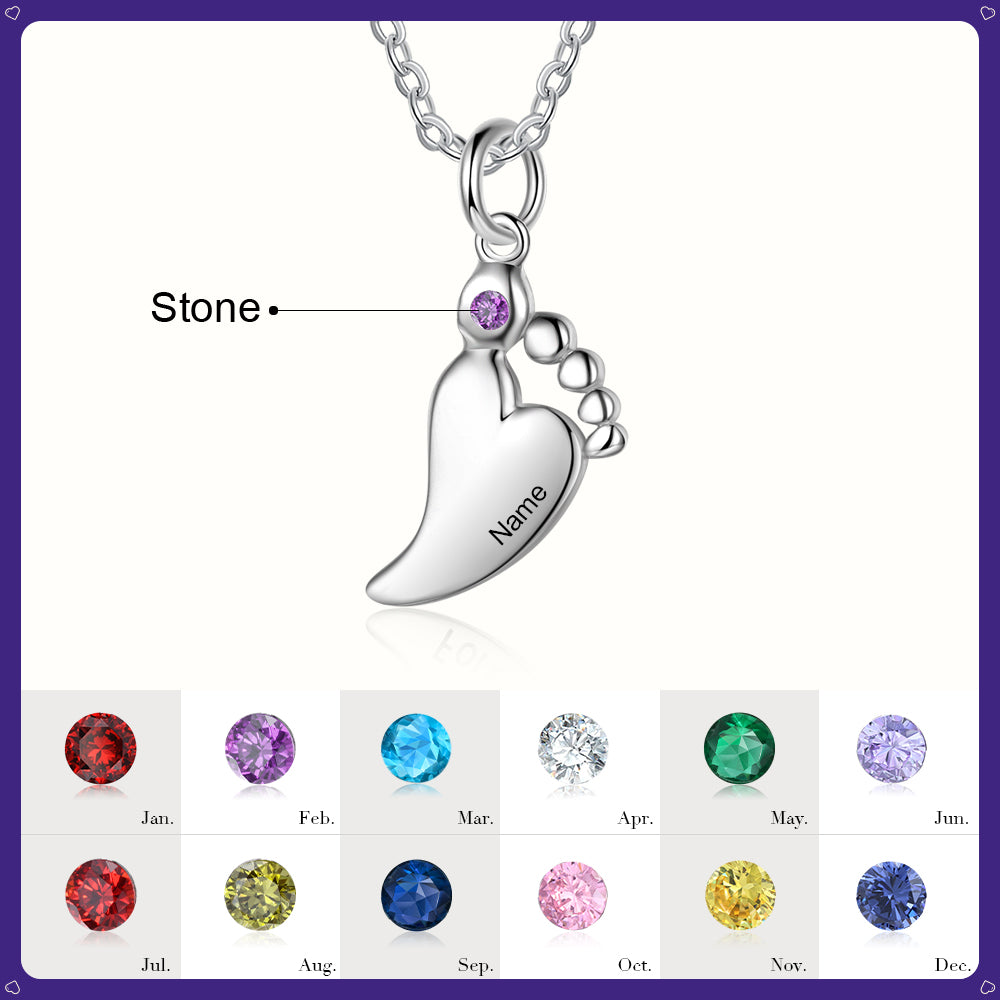 S925 Silver Baby Feet Necklace
