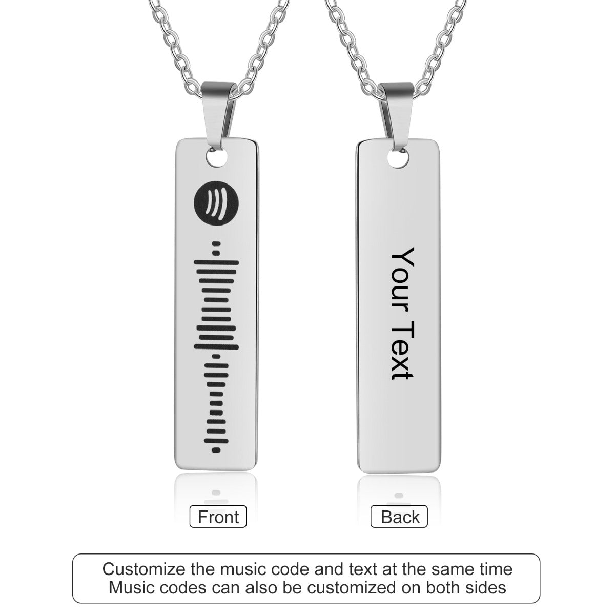 Personalized Stainless Steel Spotify Code Necklace