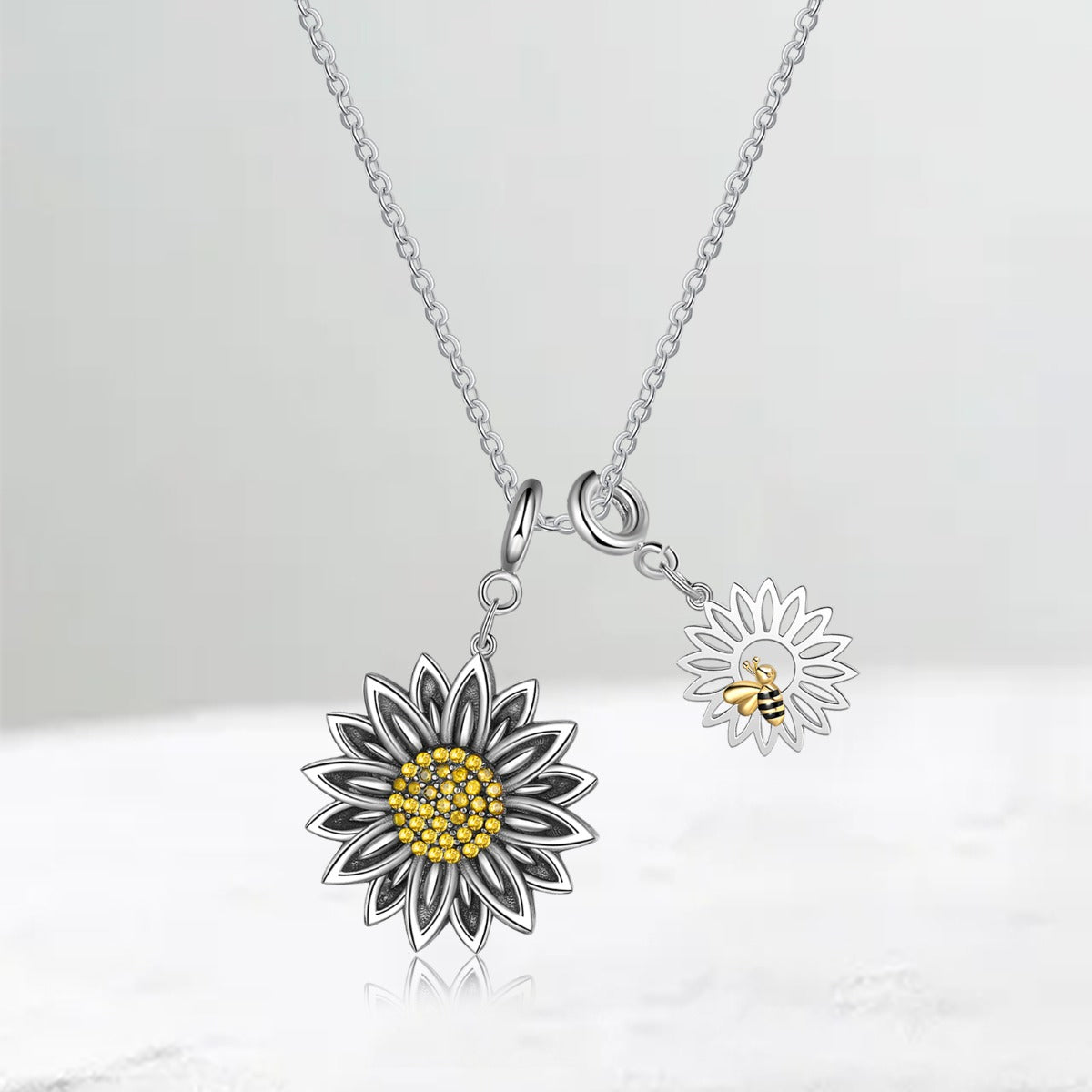 Sunflower Bee Necklace