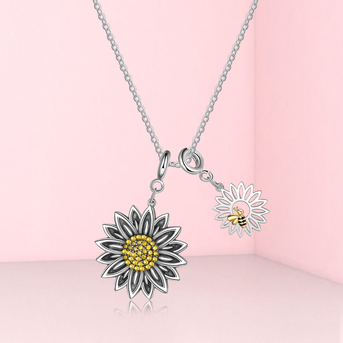 Sunflower Bee Necklace