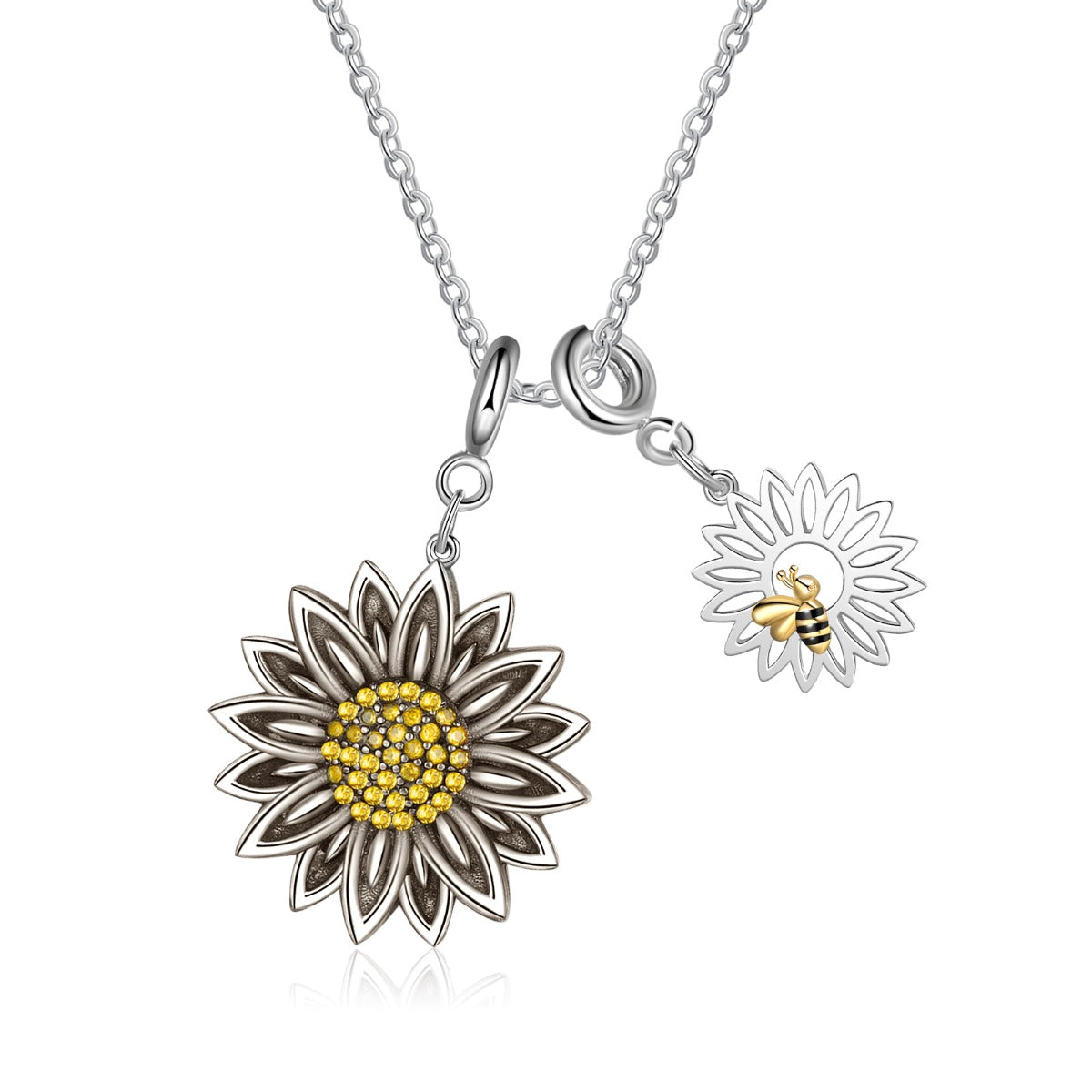 Sunflower Bee Necklace