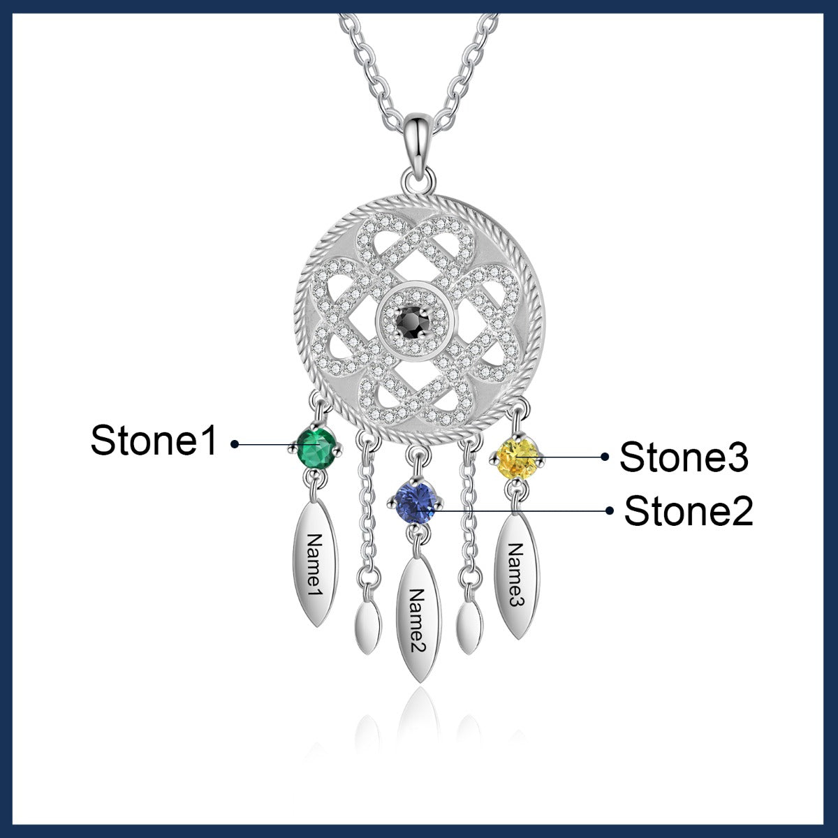 Personalized Dreamcatcher Evil Eye Necklace - iYdr