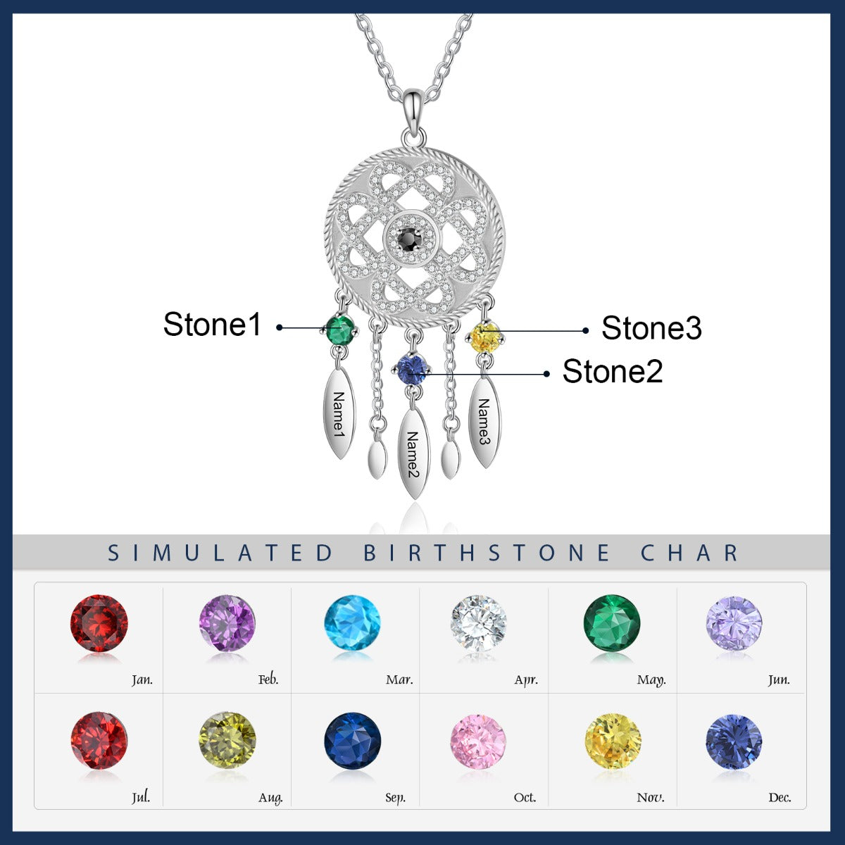 Personalized Dreamcatcher Evil Eye Necklace - iYdr