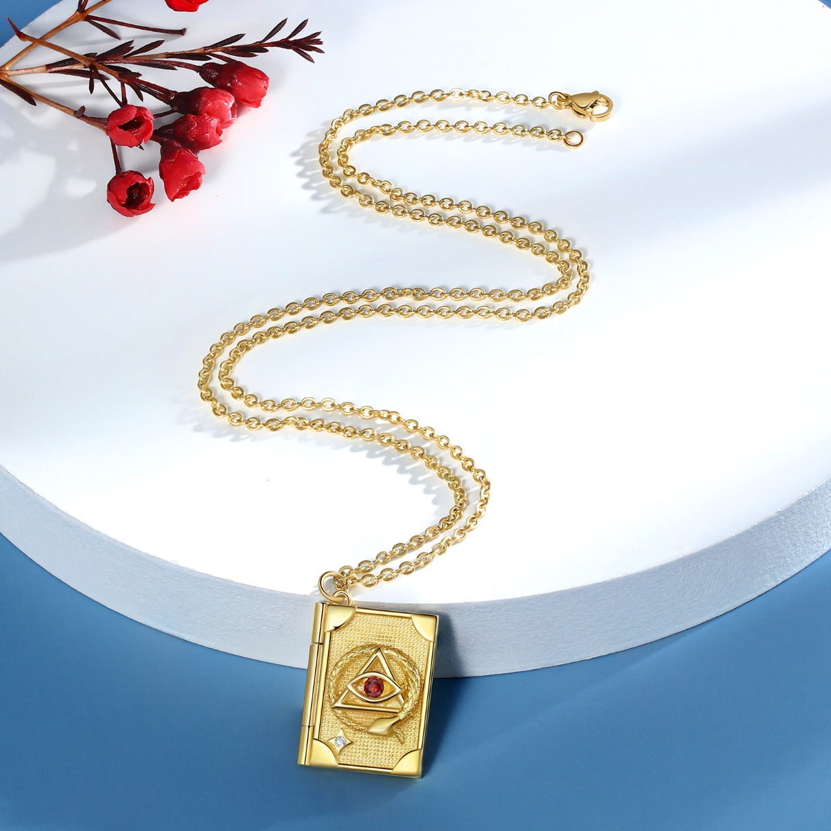 Personalized Rhodium Plated Book Necklace - iYdr