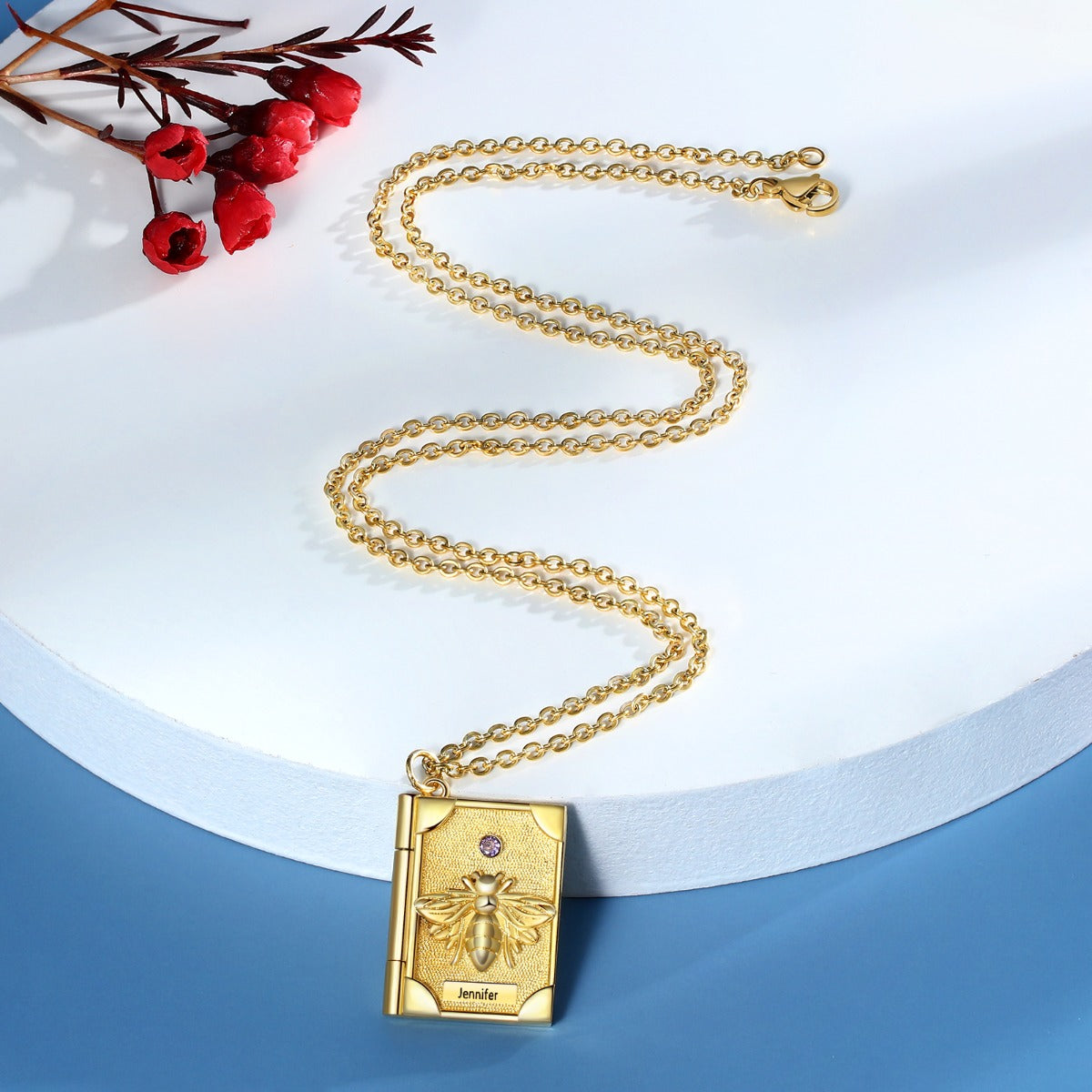 Personalized Bee Book Necklace - iYdr