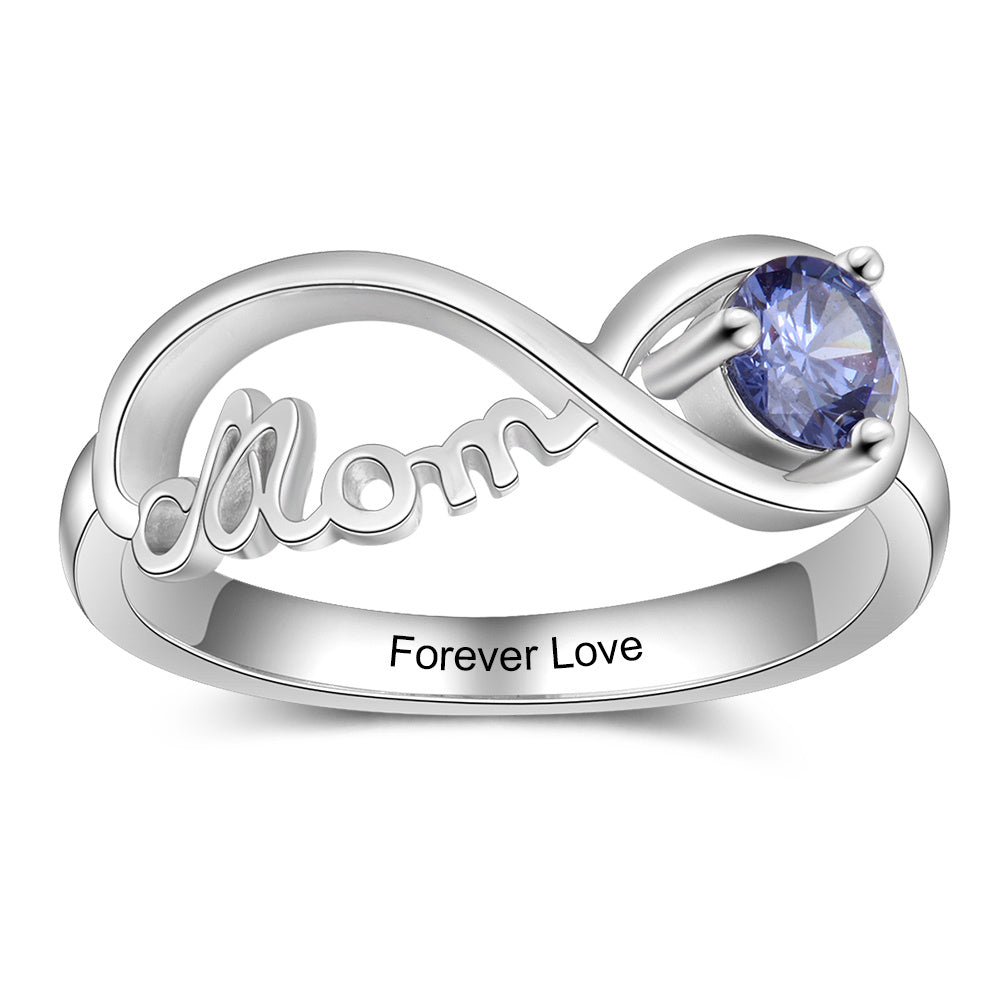 S925 MOM Rings with Birthstone