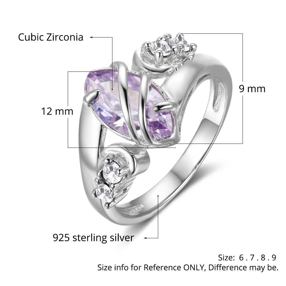 Birthstone & Engraved Sterling Silver Ring
