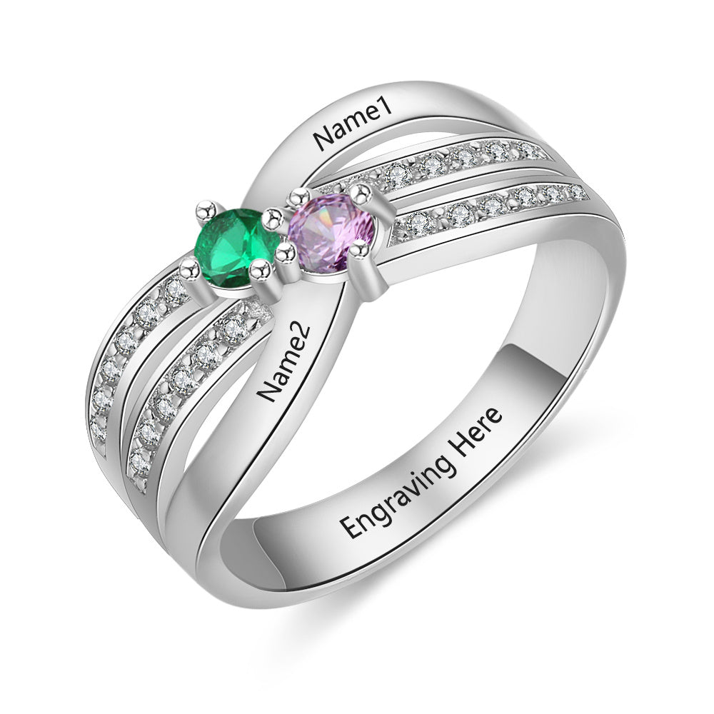 S925 Birthstone Wedding Rings