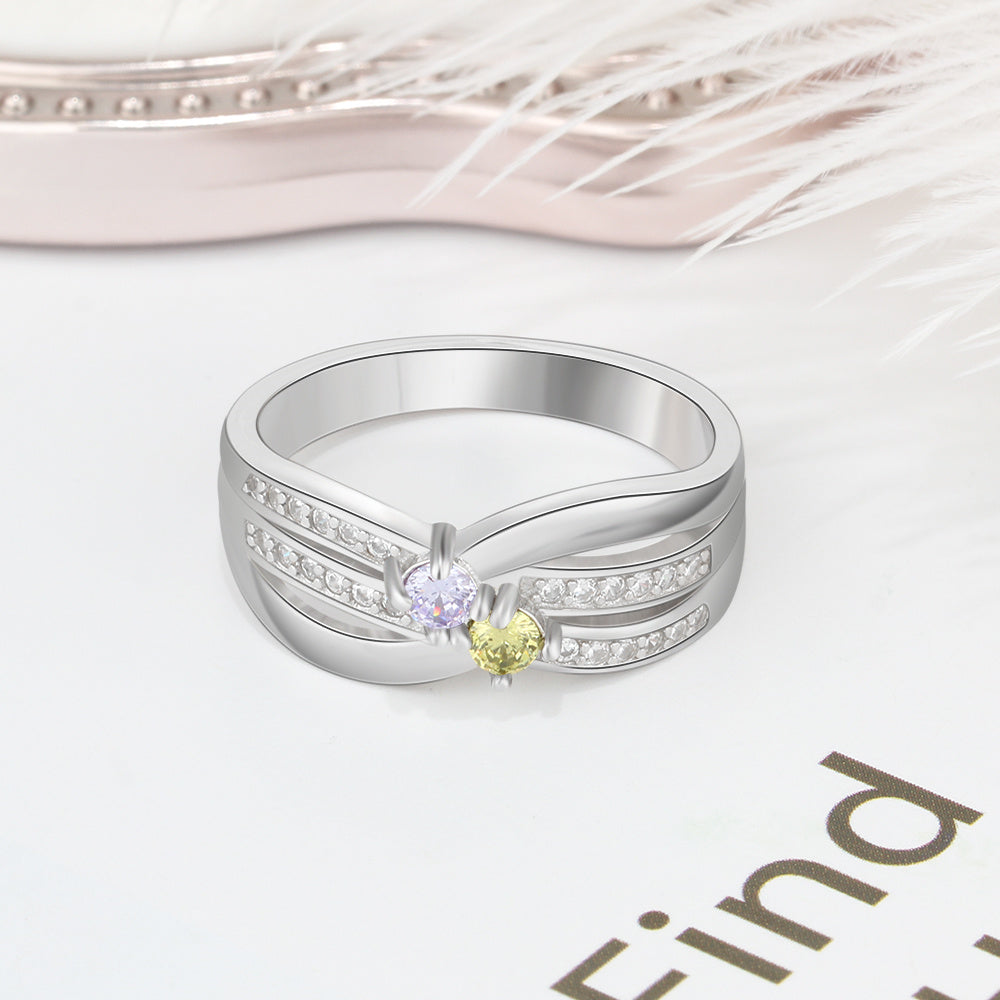 S925 Birthstone Wedding Rings