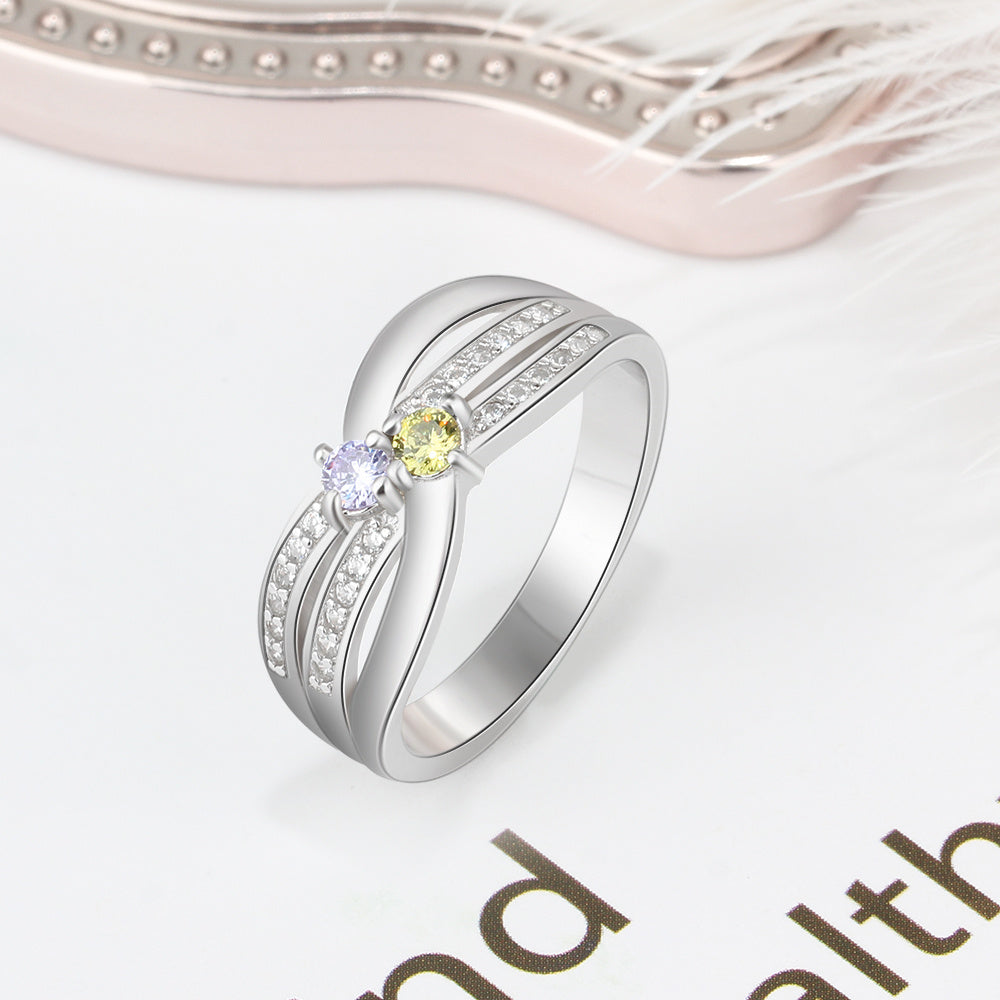 S925 Birthstone Wedding Rings