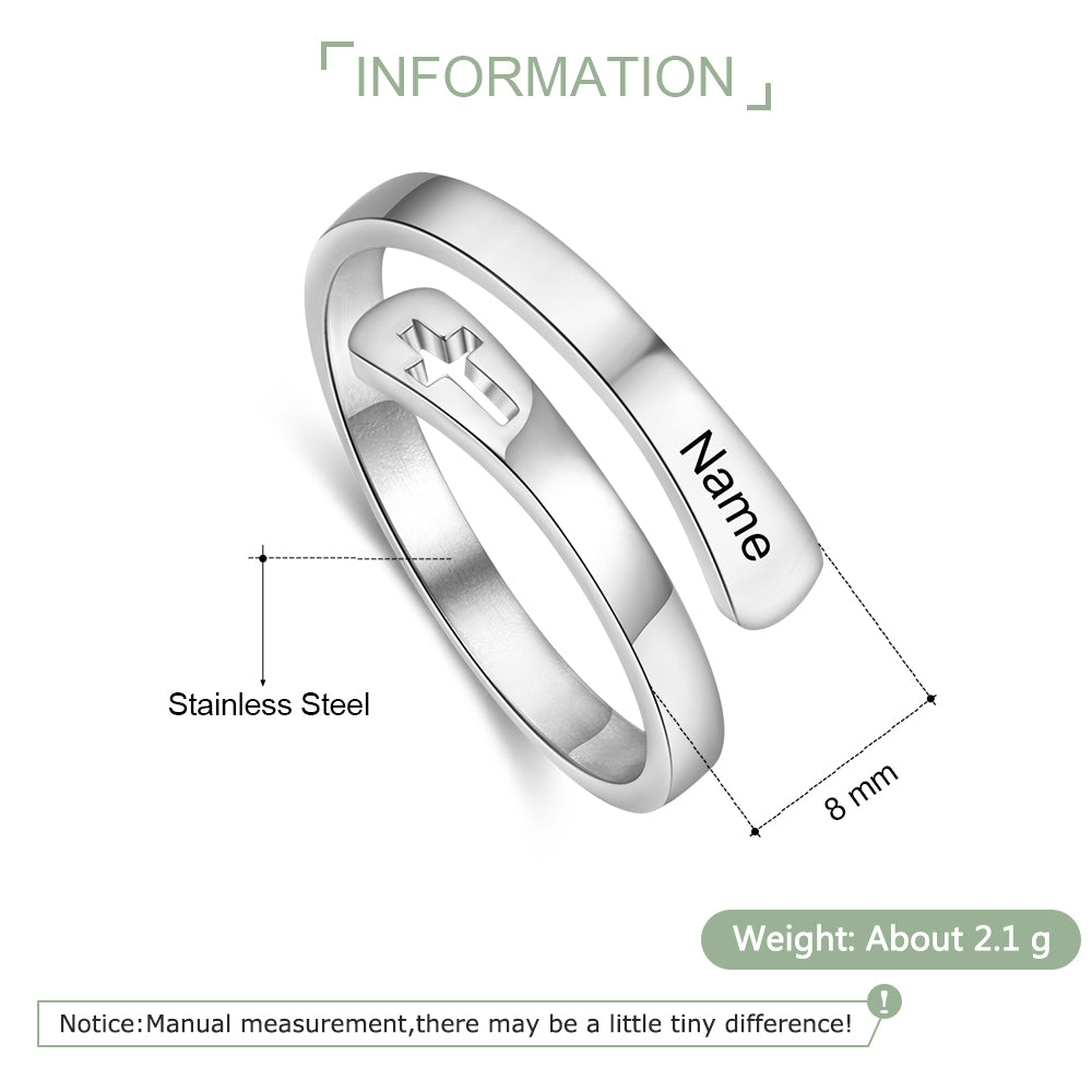 Engraved Stainless Steel Opening Ring