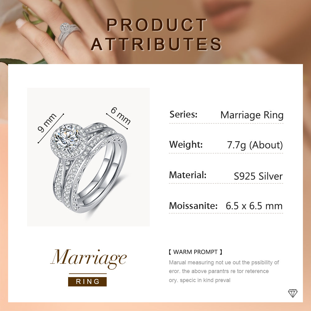 Moissanite S925 Silver Couple Ring - iYdr